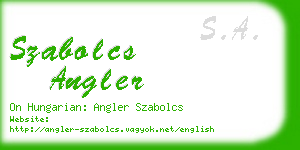 szabolcs angler business card